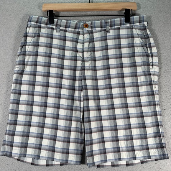Tommy Bahama Chino Shorts Mens 34 Multicolor Plaid Flat Front‎ Preppy Casual 9" - Picture 1 of 13